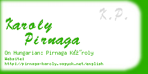 karoly pirnaga business card